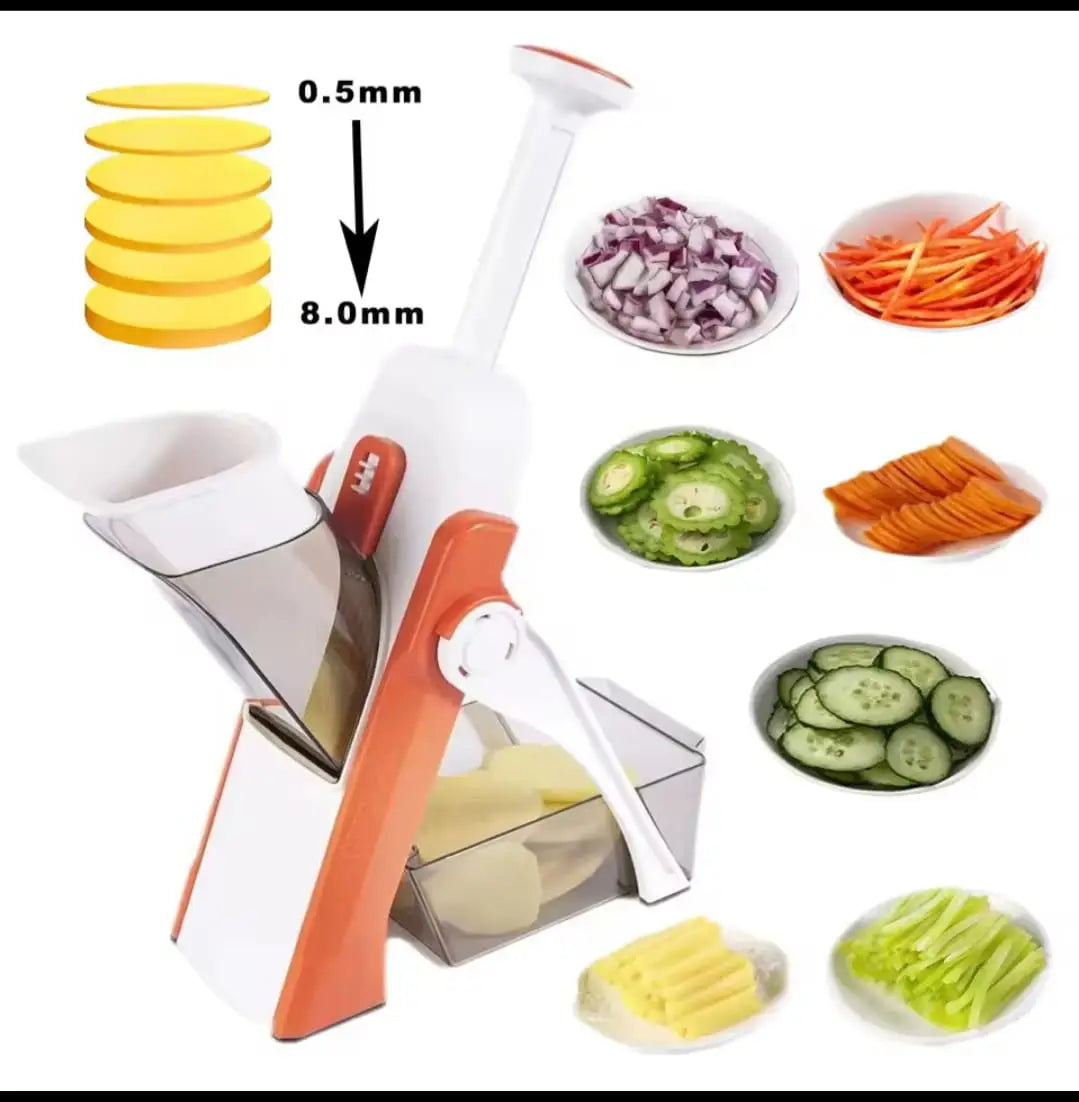 Multi-Function Vegetable Cutter – Adjustable Mandoline Slicer with Knob Control