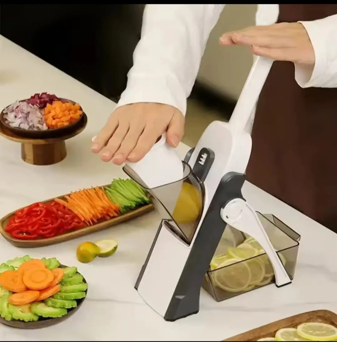 Multi-Function Vegetable Cutter – Adjustable Mandoline Slicer with Knob Control