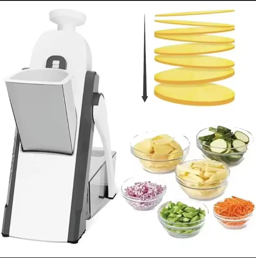 Multi-Function Vegetable Cutter – Adjustable Mandoline Slicer with Knob Control