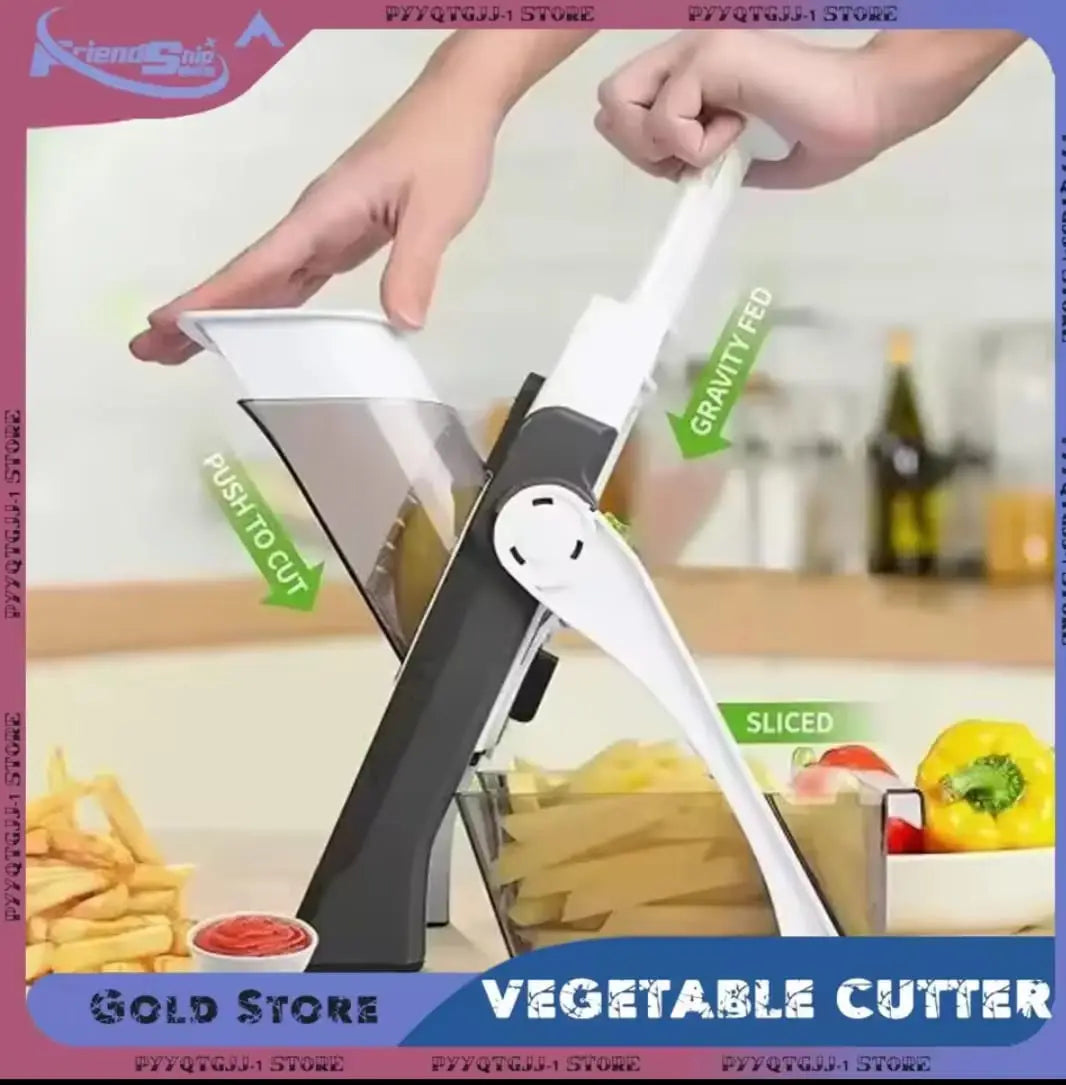 Multi-Function Vegetable Cutter – Adjustable Mandoline Slicer with Knob Control