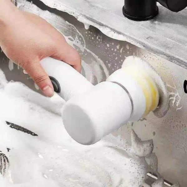 Electric Spin Scrubber – USB Rechargeable Multi-Functional Cleaning Brush with 3 Interchangeable Heads
