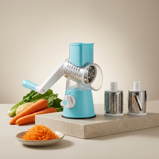 Multi-Function Rotary Vegetable Grater & Slicer – 3-in-1 Drum Cutter 🥕🧀